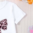 thumbnail image 4 of TOWED22 Girls' 2 Piece Summer Outfit Toddler Short Sleeve Bow Print Tshirt Tee + Denim Skirt Set Casual Clothes(White,6 Y), 4 of 7