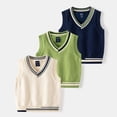 thumbnail image 2 of WOLLED 2-7 Y Toddler Boys Solid color Sweater Vest Kids V Neck Knit Sleeveless Baby Spring Fall Waistcoat for Uniform Jacket, 2 of 9