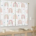 thumbnail image 6 of Pink Boho Rainbow Kitchen Curtains Cute Small Short Cafe Window Curtains Polka Dot Child Kids Lovely Colorful Rod Pocket Bathroom Window Drapes Treatment Tier Curtains 2 Panels (27.5x36 Inch), 6 of 6