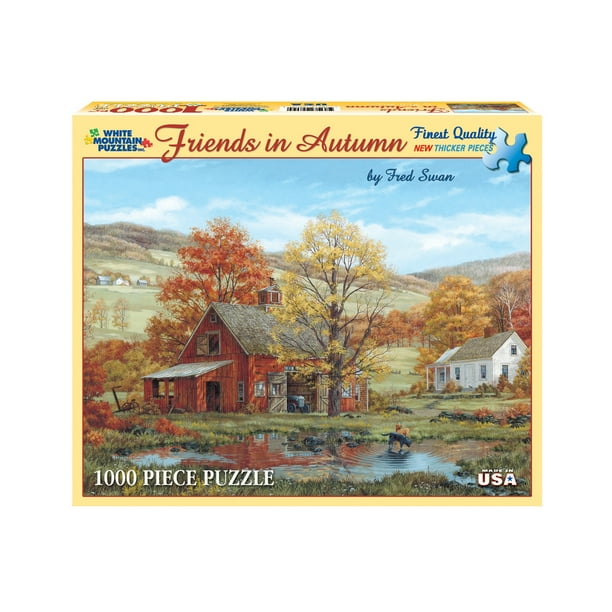 White Mountain Puzzles Friends In Autumn 1000 Piece Jigsaw Puzzle Walmart Com Walmart Com