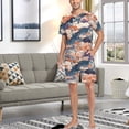 thumbnail image 7 of joogoo Men's Pajama Set Flower Pattern V-Neck Pj Shorts Set 2 Piece Loungewear Sleepwear XXL, 7 of 7