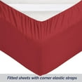 thumbnail image 3 of Elegant Comfort 1500 Premium Hotel Quality 1-Piece Fitted Sheet, All Around Elastic, Deep Pocket, Softest Quality Microfiber - Twin Burgundy, 3 of 3