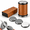Brown, variant on Bronze 3-disc rolling sharpener kit with 5 angle guides for kitchen