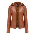 thumbnail image 6 of Winter Warm Women Short Coat Leather Jacket Zipper Tops Overcoat Outwear Womens Tall Jacket Womens Fall Womens Jacket Lamp Jacket Womens Lightweight Jacket for Work No Kvetching Falls Jacket Womens, 6 of 7