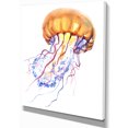 thumbnail image 2 of Orange Ocean Water Jellyfish - Animal Canvas Art Print, 2 of 3