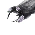 thumbnail image 3 of stanreset Black Exquisite Workmanship Bride Cosplay Hair Wide Application Fabric Cosplay Hair Band Black gray, 3 of 6