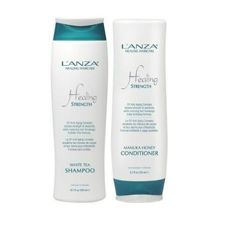 Lanza Strength White Tea Shampoo 10.1 oz & Manuka Honey Conditioner 8.5 oz Duo