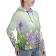 thumbnail image 6 of Fotbe Purple Butterfly On Wild Pattern Womens Long Sleeve Hoodie, Pullover Hooded Sweatshirt, Kangaroo Pocket Hoodie with Eye-catching Drawstrings-XX-Large, 6 of 7