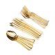 thumbnail image 4 of Paquete de 18 cubiertos de plástico plateado y dorado . Cubiertos de plata con acabado brillante. Incluye 8 tenedores, 8 cucharas, 8 Soledad Cubiertos desechables para cubiertos, 4 of 7