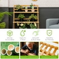 thumbnail image 4 of Patiojoy 3 Tier Folding Storage Shelf Bamboo Ladder Plant Stand Flower Pot Display Shelf Rack Natural for Indoor&Outdoor, 4 of 7