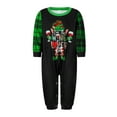 thumbnail image 2 of Elippeo Family Matching Christmas Pajamas, Baby Romper/Letter Green Elf Pattern Long Sleeve Tops and Plaid Pants Sleepwear Set, 2 of 10