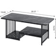 thumbnail image 2 of Coffee Table Black Faux Marble 2 Tiers Large Rectangular Side End Table with Storage Shelf for Coffee Dinning Living Room Apartment Small Stand Modern Design Furniture Wooden for Couch, 2 of 9