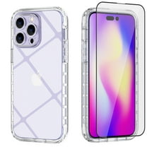 NIFFPD Crystal Clear iPhone 14 Pro Max Case with Screen Protector Yellowing-Resistant Shockproof Protective Phone Case for iPhone 14 Pro Max 6.7"