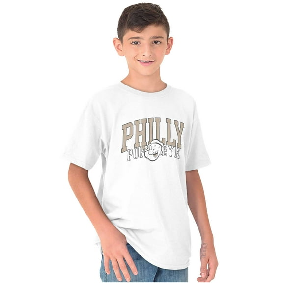 Popeye Vintage Varsity Philly Cartoon Crewneck T Shirts Boy Girl Teen Brisco Brands S