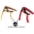 thumbnail image 4 of Guitar Capo (2 Pack) for Acoustic Guitars, Ukulele, Banjo, Mandolin, Bass - Made of Ultra Lightweight Aluminum Metal (1.2 oz!) for 6 & 12 String Instruments - Nordic Essentials (Red + Gold), 4 of 10