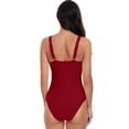 thumbnail image 2 of EFINNY Women's One-Piece Swimsuit Deep V Belly Tuck Bikini, 2 of 5