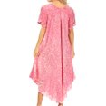 thumbnail image 2 of Sakkas Lila Freckled Dyed Cap Sleeve Scoopneck Long Caftan Dress / Cover Up - Coral - One Size, 2 of 5