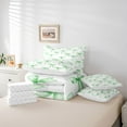 thumbnail image 6 of Castle Fairy Preppy Child Cartoon Bowknot Bedding Comforter Set 7pcs,Polka Dots Queen Bedding Sets Super Cozy,Green White Bow Queen Sheet Sets,Microfiber Bedroom Decor,Reversible, 6 of 8