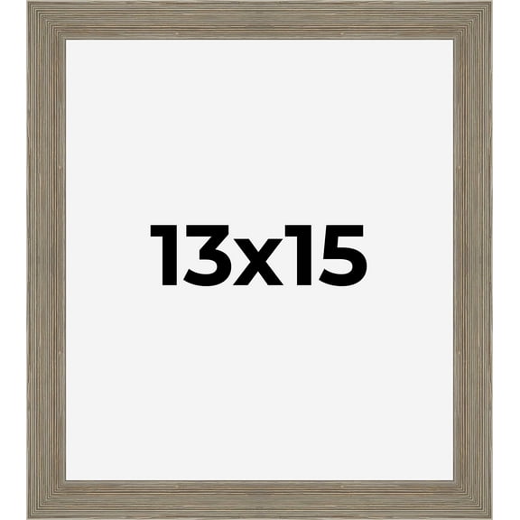 13x15 Frame Gray Barnwood Rustic Solid Wood Picture Frame | 1.5 Inch Moulding Width | Includes UV
