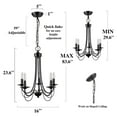 thumbnail image 4 of LNC 5-Light French Country Matte Black Chandelier for Kitchen or Dining Room, 4 of 14