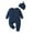 Dark Blue, variant on WeeBloom Baby Rompers Boy Girl Winter Long Sleeve Jumpsuit Solid Color Print With Hat Outwear Fall Clothes Onesies Sleepwear,Orange 3-6 Months