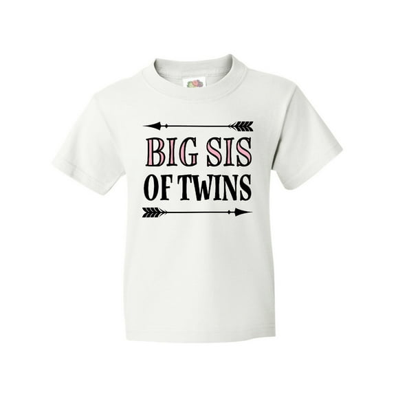 Inktastic Big Sis of Twins Sister Announcement Youth T-Shirt