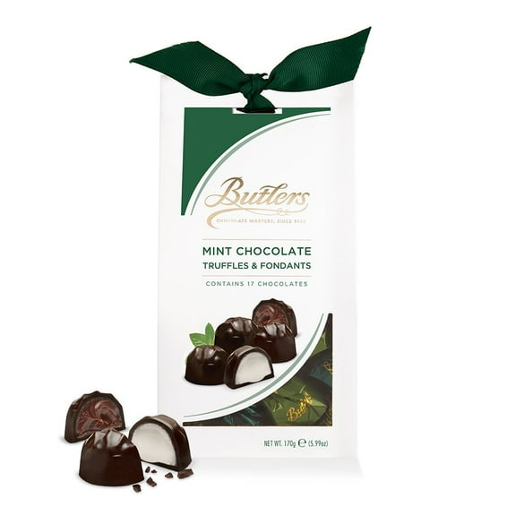 Butlers Irish Chocolates Mint Chocolate Truffles & Fondants Taper Box — 170g MADE IN IRELAND