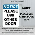 thumbnail image 6 of Notice – Please Use Other Door Sign – Plastic 5” x 7”, 6 of 7