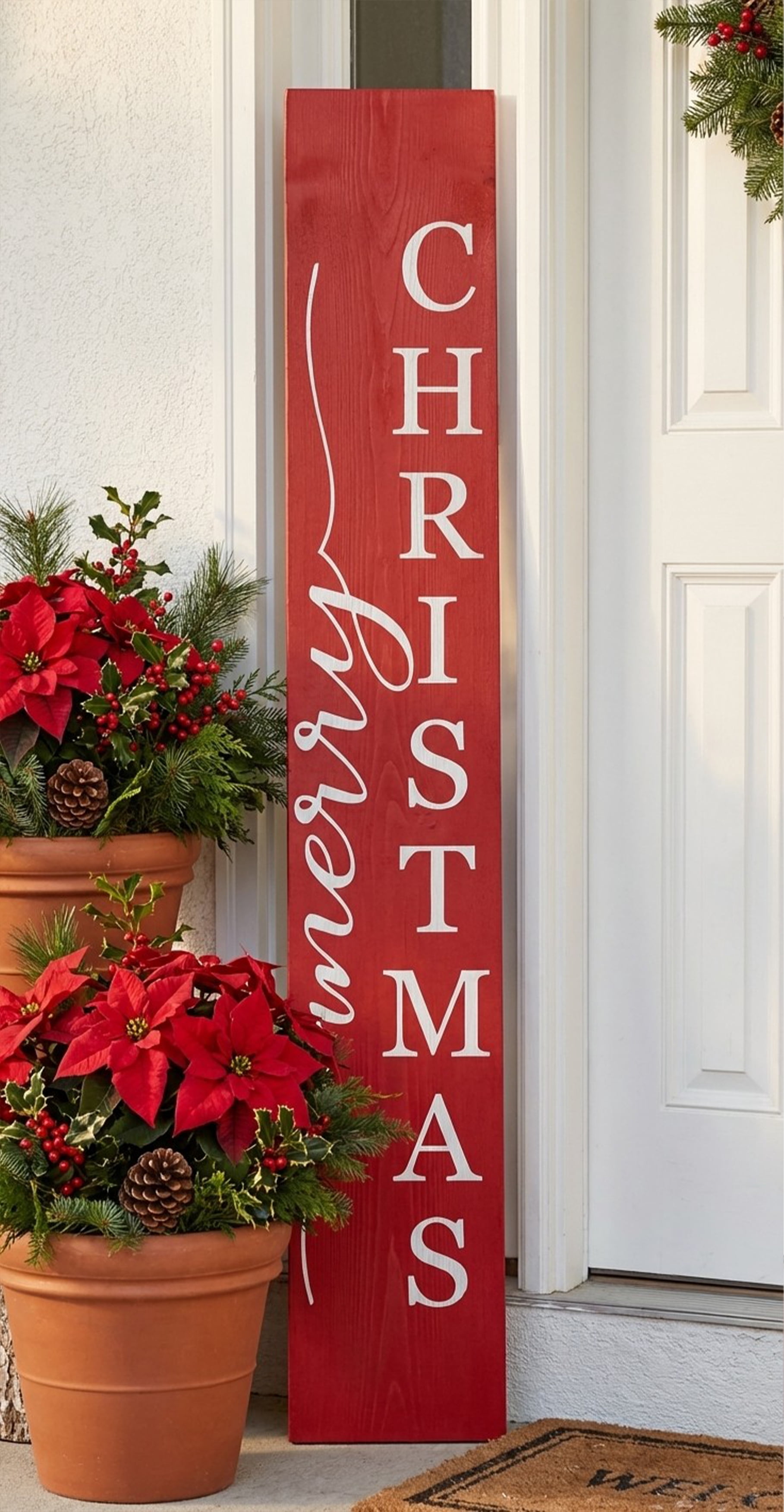 Calloway Mills 118014707 Red Merry Christmas Porch Leaner 47" x 7.25"