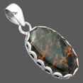 thumbnail image 2 of Natural Turkish Rainforest Chrysocolla 925 Silver Pendant Jewelry P-1637 SDP156925, 2 of 5