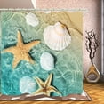 thumbnail image 4 of Bathroom Uses Beach Scallop 3D Shower Curtains, Luxurious Bathtub Standard Shower Curtains, Waterproof and Bright Fabric Shower Curtains, Including 12 White Hooks, Size 72x84, 4 of 6