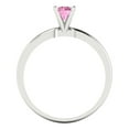 thumbnail image 4 of 0.5 ct Round Cut Simulated Pink Diamond Solitaire 14K White Gold Womens Engagement Ring, 4 of 5