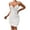 White, variant on Women's V-Neck Tiered Ruffle Spaghetti Strap Nightgown, Mesh Layered Loungewear Slip Dress with Chain Accent