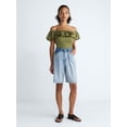thumbnail image 2 of Scoop Women's and Women's Plus Mid-Rise Shorts, 9'' Inseam, Sizes 0-26W, 2 of 5