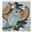 thumbnail image 3 of Ambesonne Owl Print Shower Curtain, Bird Wings Moon Motifs, 69"Wx84"L, Grey Multicolor, 3 of 3