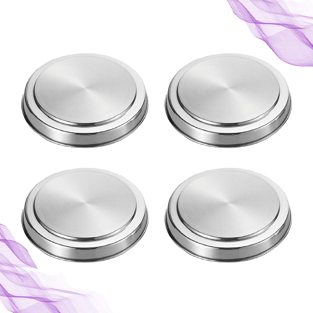 CATIEBYE 4PCS Stainless Steel Cooker Cover for Gas Hob Protect Burner Easy Clean