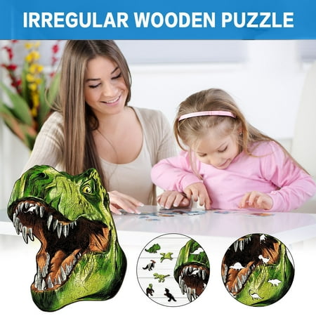 

XIAOFFENN Toys For Boys Toys For 1 Year Old Boy Dinosaur Wooden Puzzle Unique Shape Pieces Animal For Adults And Kids 156Pcs Toy Boy