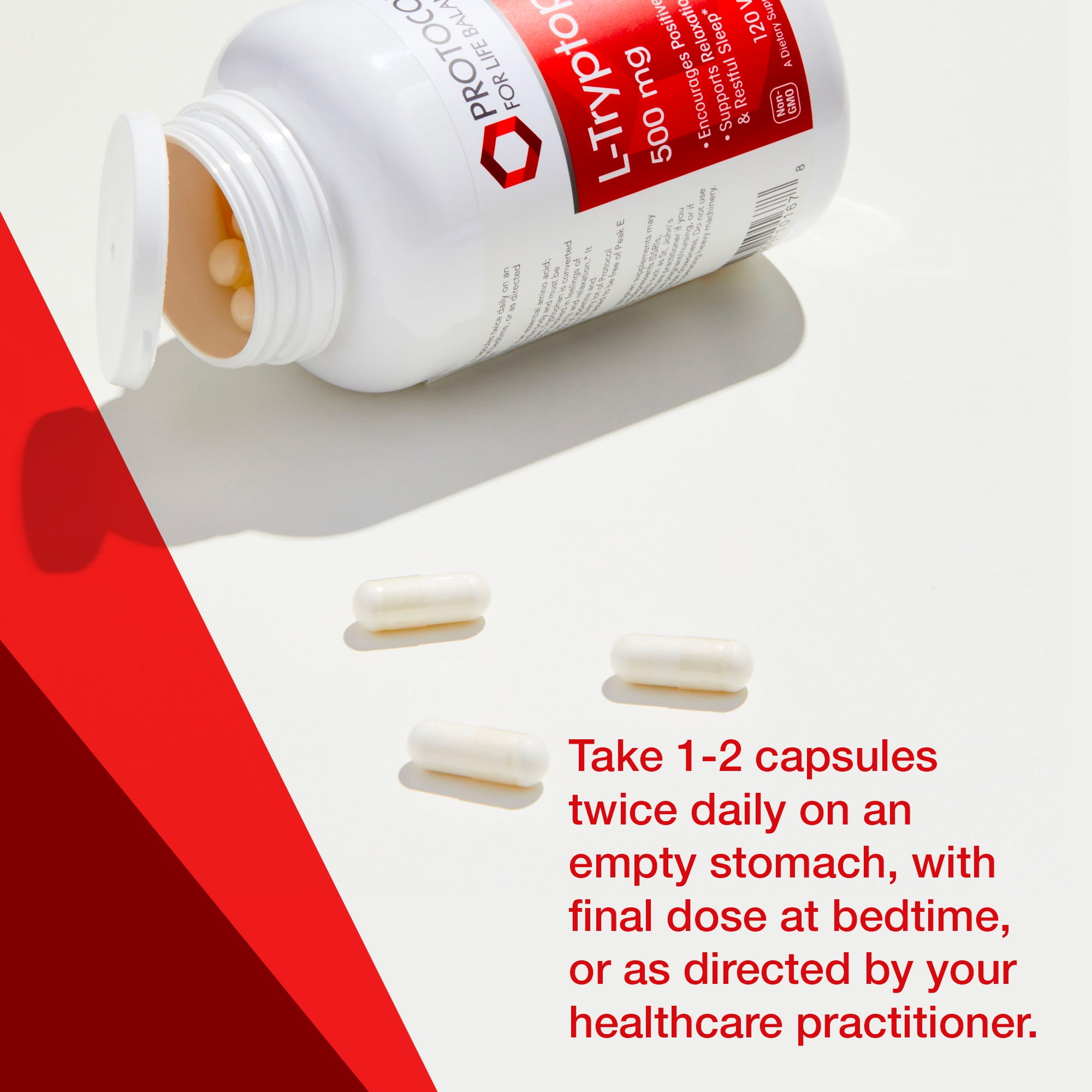 Protocol for Life Balance L-Tryptophan 500 mg - 120 Veg Caps