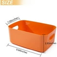 thumbnail image 2 of Casewin 4 Pack Plastic Storage Boxes Orange Storage Basket for Cupboard,Office,Living Room,Home,Bathroom, Bedroom,Kitchen Storage, 2 of 8