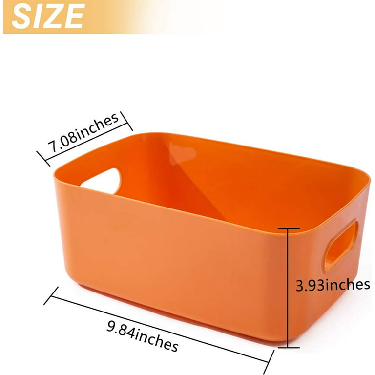 Casewin 4 Pcs Yellow Plastic Storage Boxes,Storage Baskets with
