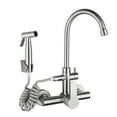 thumbnail image 3 of Miumaeov Wall Mounted Faucet 360 Degree Rotation Stainless Steel Kitchen Sink Faucet Warm and Cold Water One Handle Faucet with Bidet Spray Faucet for Bathroom Toilet, 3 of 11