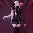 thumbnail image 2 of Disfraz de Cosplay de Anime Gojo Satoru de JJK, peluca con cambio de género, traje negro, ropa de fiesta para eventos de cómic de Halloween para mujer, 2 of 5