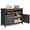 Black, variant on AwayHome HIPS Outdoor Side Table Storage Cabinet, Modern Weatherproof with Magnetic Doors,Champagne