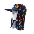 thumbnail image 1 of Sun Protection Swim Hat Full UV Protection Flap Swim Hat for Children Kids (Dark Blue), 1 of 8