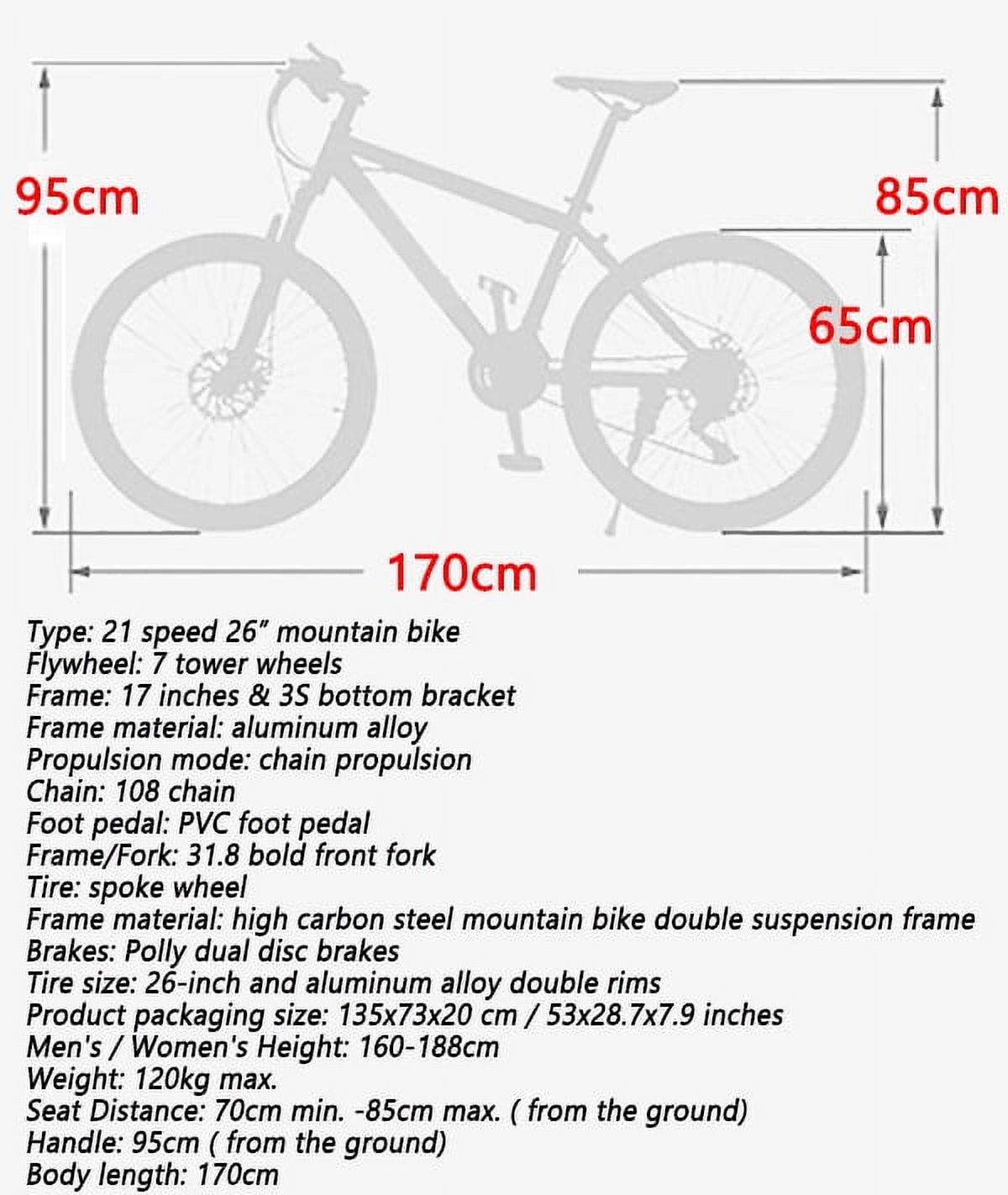 Adult 26 Inch Mountain Bike 21 Speed Front Suspension Dual Brake Adjustable Stem Walmart