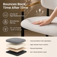 thumbnail image 6 of COLAMY ELEN Set of 2 Modern Counter Height Bar Stools with Arms and Back, 25.5" Upholstered Kitchen Island Chairs, Luxury Metal Frame Barstools for Home Bar Dining Room, Beige, 6 of 13