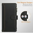 thumbnail image 4 of PU Leather Magnetic Snap Flip Zipper Strap Wallet Phone Case Fit for Samsung Galaxy A54 5G, 4 of 5