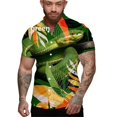 thumbnail image 2 of Camisas con estampado de serpiente en 3D, camisas hawaianas de manga corta de gran tamaño para playa, camisas y blusas casuales con botones para hombres, 2 of 5