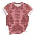 thumbnail image 4 of Aobny Plus Size Spring Womens Tops Red T-Shirt Short Sleeve Western Crew Neck Women's Tops, 4 of 6
