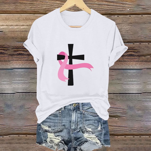Fiudx Ofertas Relámpago Blusa de Manga Corta con Estampado de Moda para Mujer, Divertida Camiseta con Cuello Redondo